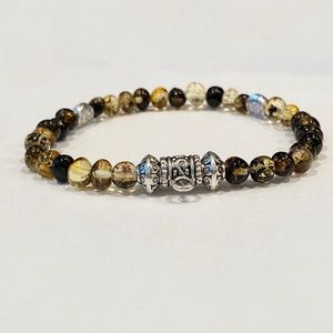 Natural Baltic Green Amber Bead Bracelet